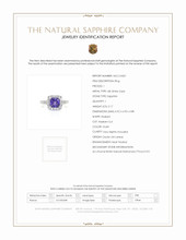 2.17 Ct. Violet Sapphire and Natural Diamond Pave Ring, 18K White Gold Scan Report