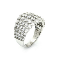 2.09 Ct. Natural Diamond Pave Ring, 18K White Gold Image