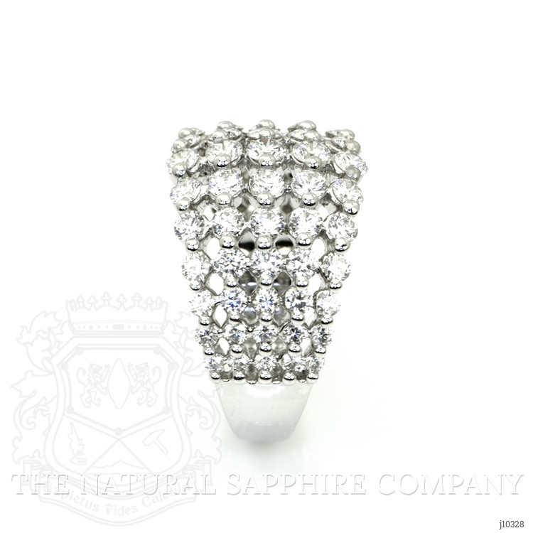 2.09 Ct. Natural Diamond Pave Ring, 18K White Gold