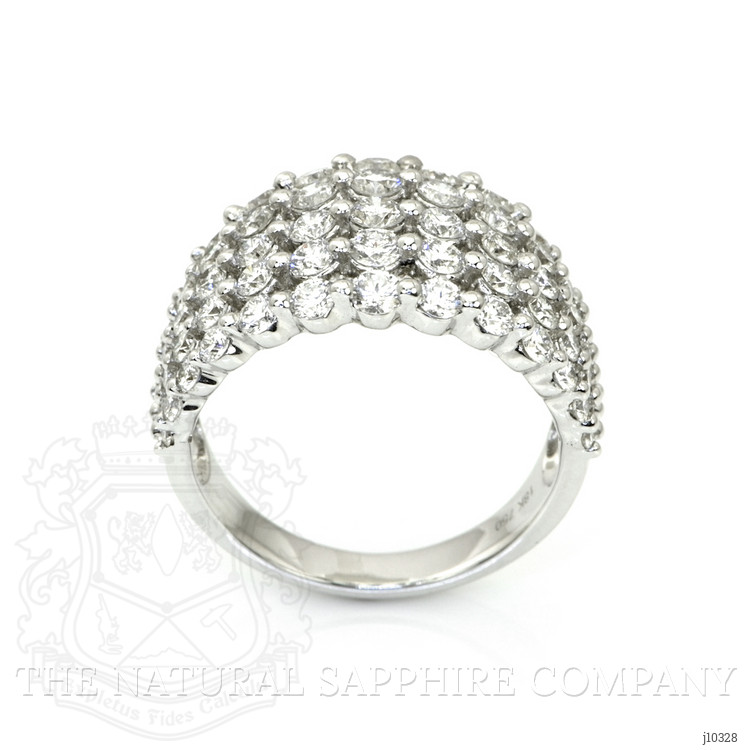 2.09 Ct. Natural Diamond Pave Ring, 18K White Gold
