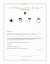 5.74 Ct. Blue Sapphire and Natural Diamond Three Stone Ring, Platinum 950 Appraisal