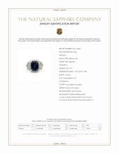 5.74 Ct. Blue Sapphire and Natural Diamond Three Stone Ring, Platinum 950 Scan Report