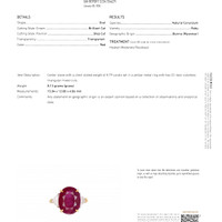 8.79 Ct. Ruby Natural Diamond Side Stones Ring, 18K Yellow Gold Scan Report