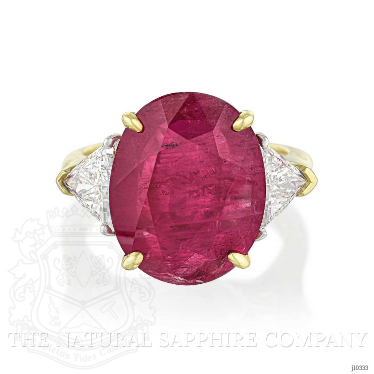 8.79 Ct. Ruby Natural Diamond Accent Stones Ring, 18K Yellow Gold