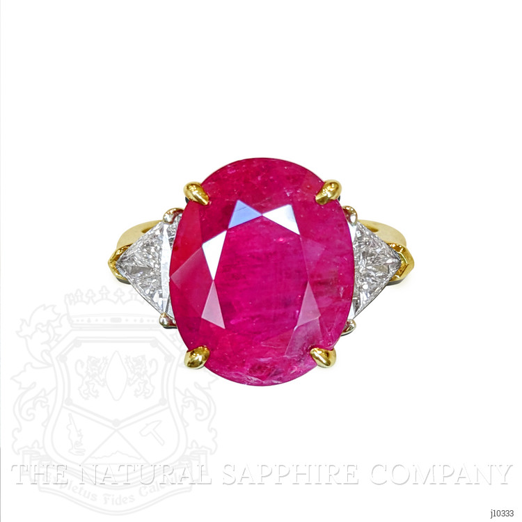 8.79 Ct. Ruby Natural Diamond Accent Stones Ring, 18K Yellow Gold