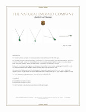 2.77 Ct. Emerald and Natural Diamond Pave Pendant, 18K White Gold Appraisal