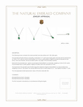 2.77 Ct. Emerald Natural Diamond Pave Pendant, 18K White Gold Appraisal
