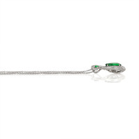 2.77 Ct. Emerald Natural Diamond Pave Pendant, 18K White Gold Image