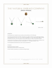 6.88 Ct. Emerald and Natural Diamond Antique Style Necklace, 18K White Gold Appraisal