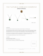 6.88 Ct. Emerald Natural Diamond Antique Style Necklace, 18K White Gold Appraisal