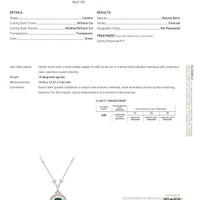 6.88 Ct. Emerald Natural Diamond Antique Style Necklace, 18K White Gold Scan Report