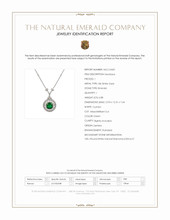 6.88 Ct. Emerald and Natural Diamond Antique Style Necklace, 18K White Gold Scan Report