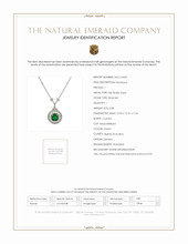 6.88 Ct. Emerald Natural Diamond Antique Style Necklace, 18K White Gold Scan Report