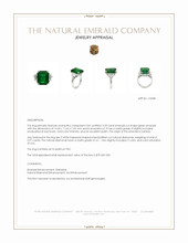 9.33 Ct. Emerald and Natural Diamond Three Stone Ring, Platinum 950 Appraisal
