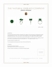 9.33 Ct. Emerald Natural Diamond Three Stone Ring, Platinum 950 Appraisal