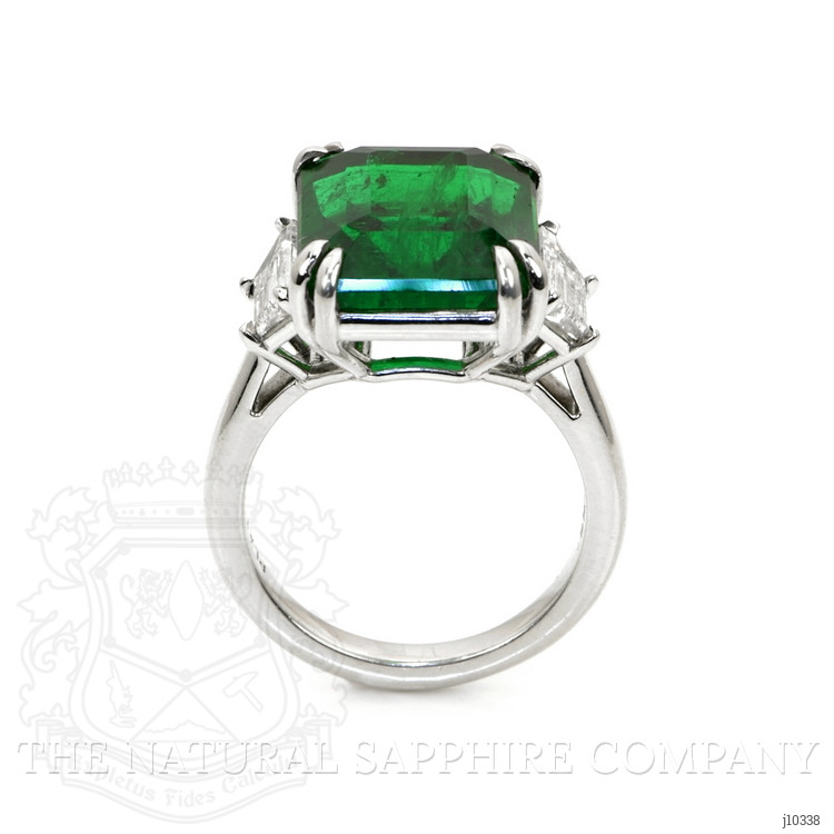 9.33 Ct. Emerald Natural Diamond Three Stone Ring, Platinum 950