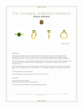 0.98 Ct. Emerald and Natural Diamond Bezel Ring, 18K Yellow Gold Appraisal