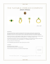 0.98 Ct. Emerald Natural Diamond Bezel Ring, 18K Yellow Gold Appraisal