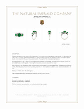 1.64 Ct. Emerald and Natural Diamond Three Stone Ring, 18K White Gold Appraisal