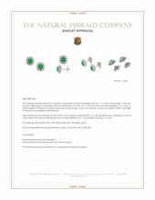 1.12 Ct.Tw.Total Carat Weight Emerald and Natural Diamond Studs Earrings, 18K White & Yellow Appraisal