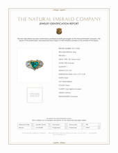2.02 Ct. Emerald Natural Diamond Antique Style Ring, 18K Yellow Gold Scan Report