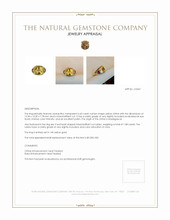 6.60 Ct. Yellow Citrine and Ruby Three Stone Ring, 14K Yellow Gold Appraisal