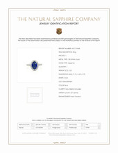 2.22 Ct. Sapphire Natural Diamond Pave Ring, 18K White Gold Scan Report