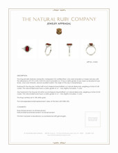 2.36 Ct. Ruby Natural Diamond Three Stone Ring, 18K White Gold Appraisal