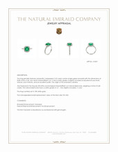 2.22 Ct. Emerald and Natural Diamond Pave Ring, 18K White Gold Appraisal