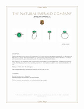 2.22 Ct. Emerald and Natural Diamond Pave Ring, 18K White Gold Appraisal