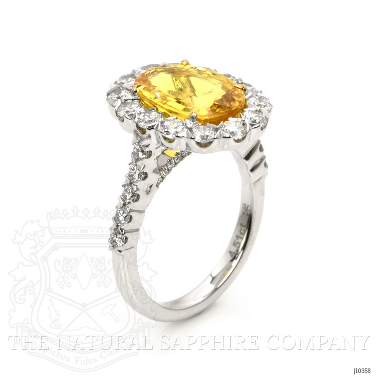 4.51 Ct. Yellow Sapphire and Natural Diamond Pave Ring, 18K White & Yellow