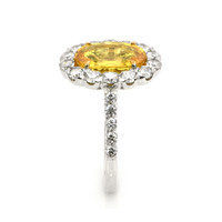 4.51 Ct. Yellow Sapphire and Natural Diamond Pave Ring, 18K White & Yellow Image