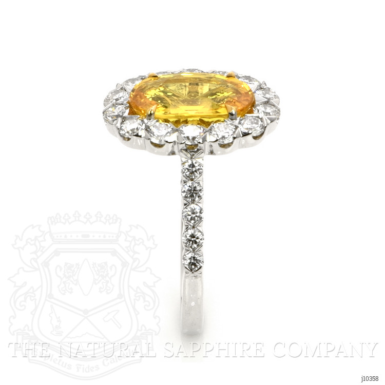 4.51 Ct. Yellow Sapphire and Natural Diamond Pave Ring, 18K White & Yellow