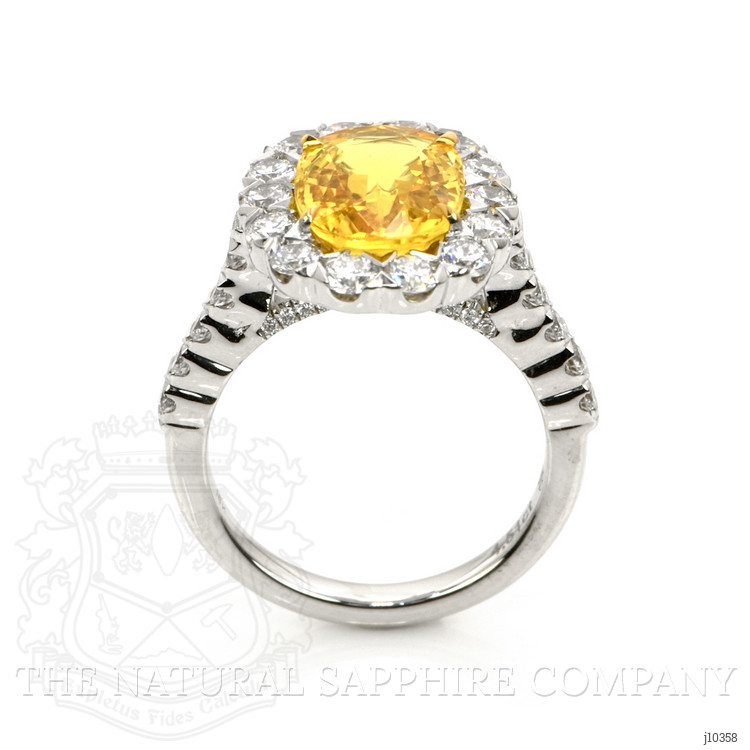 4.51 Ct. Yellow Sapphire and Natural Diamond Pave Ring, 18K White & Yellow