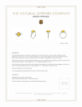 2.34 Ct. Yellow Sapphire and Natural Diamond Three Stone Ring, 18K White Gold Appraisal