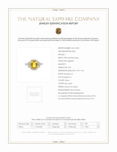 2.34 Ct. Yellow Sapphire and Natural Diamond Three Stone Ring, 18K White Gold Scan Report