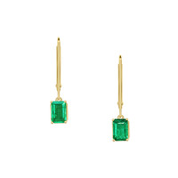 0.86 Ct.Tw. Emerald Drops Earrings, 14K Yellow Gold Image