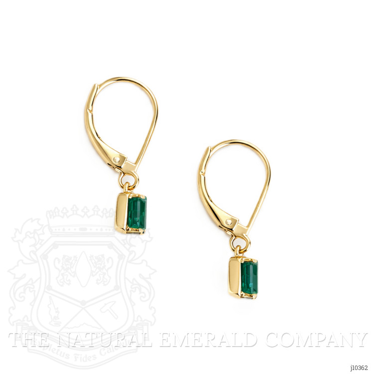 0.86 Ct.Tw. Emerald Drops Earrings, 14K Yellow Gold