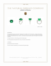 10.79 Ct. Emerald Three Stone Ring, 18K White & Yellow Appraisal
