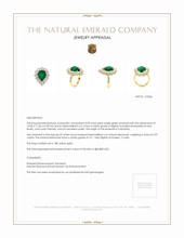4.93 Ct. Emerald Natural Diamond Pave Ring, 18K Yellow Gold Appraisal