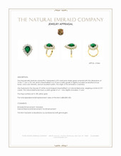 4.93 Ct. Emerald and Natural Diamond Pave Ring, 18K Yellow Gold Appraisal