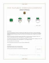 5.80 Ct. Emerald Natural Diamond Three Stone Ring, 18K White Gold Appraisal