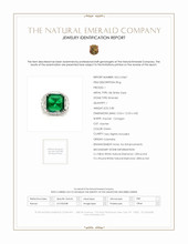 5.80 Ct. Emerald Natural Diamond Three Stone Ring, 18K White Gold Scan Report