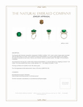 10.01 Ct. Emerald Natural Diamond Three Stone Ring, Platinum & 18K Yellow Appraisal