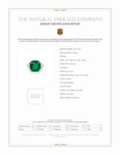 10.01 Ct. Emerald Natural Diamond Three Stone Ring, Platinum & 18K Yellow Scan Report