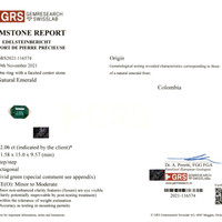 12.06 Ct. Emerald and Natural Diamond Pave Ring, 18K Yellow Gold Scan Report