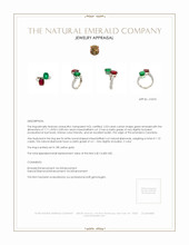 2.05 Ct. Emerald Natural Diamond Pave Ring, 18K Yellow Gold Appraisal