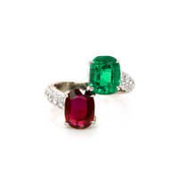 2.05 Ct. Emerald Natural Diamond Pave Ring, 18K Yellow Gold Video