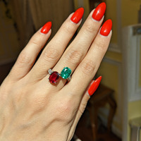 2.05 Ct. Emerald Natural Diamond Pave Ring, 18K Yellow Gold Life Style