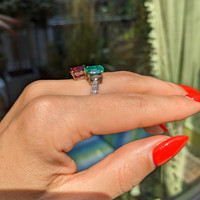 2.05 Ct. Emerald Natural Diamond Pave Ring, 18K Yellow Gold Life Style